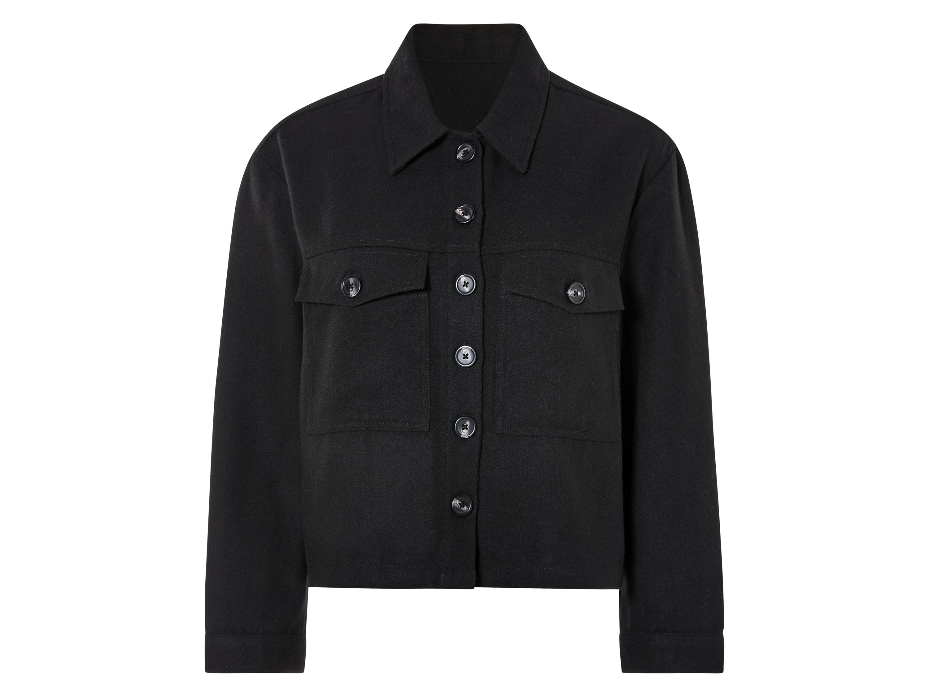 esmara® Damen Jacke (Schwarz, L(44/46))““ | schwarz/weiß Muster: schwarz/weiß: Hahnentritt Detail: mit durchgehender Knopfleiste und aufgesetzte Brusttaschen, mit überschnittenen Schultern, Knopfmanschette am Ärmelabschluss Schnitt: kurz und leger Kragenform: Kentkragen Material: Polyester recycelt, 31 % Polyacryl Pflegehinweis: waschen bei max. 40 °C Pflegeleicht nicht bleichen nicht im Wäschetrockner trocknen bügeln bis 110 °C Stufe 1. Kein Bügeln mit Dampf nicht trockenreinigen Größe: Xs32/34 – L44/46 Meine Lidl-Größe – so einfach gehts Deine Größe findest du in der Lidl-Größentabelle . Oeko-Tex® Standard 100 Geprüft auf Schadstoffe Zertifizierungsnummer: 09.0.68536 Hohenstein Htti Standard 100 by Oeko-Tex® ist die weltweit bekannteste, unabhängige Zertifizierung schadstoffgeprüfter Textil- und Lederprodukte aller Art – vom Garn und den Stoffen bis hin zum gebrauchsfertigen Artikel. Das Label bestätigt