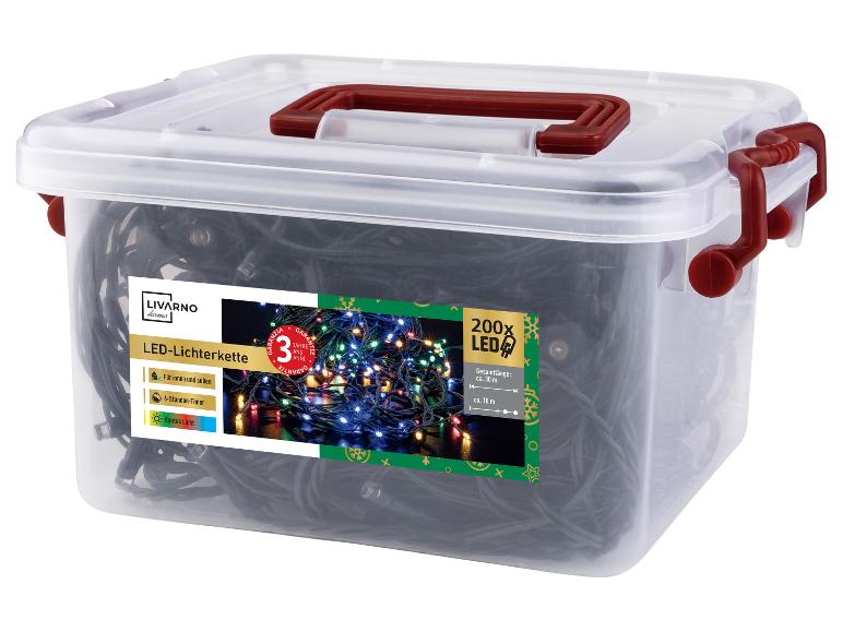 LIVARNO home LED-Lichterkette in einer transparenten Aufbewahrungsbox