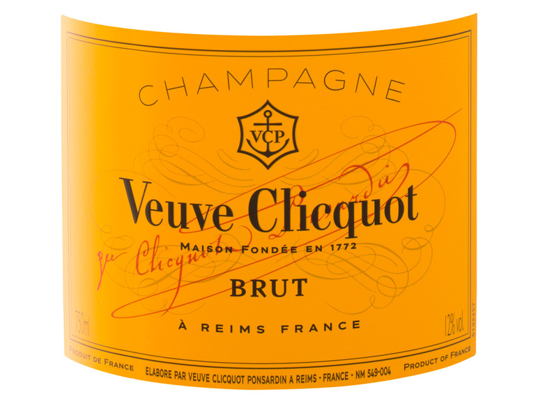Clicquot Label brut, Yellow Champagner Veuve