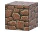 Brauner Würfel mit strukturierter Stein- oder Ziegelmusterung