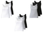 Drei Sets mit weißen, grauen und schwarzen Tanktops.