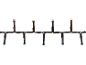 Mehrfarbige LED-Weihnachtsbeleuchtung an schwarzem Kabel
