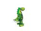 Transparentes grünes Dinosaurier-Spielzeug mit dunkelgrünen Details.