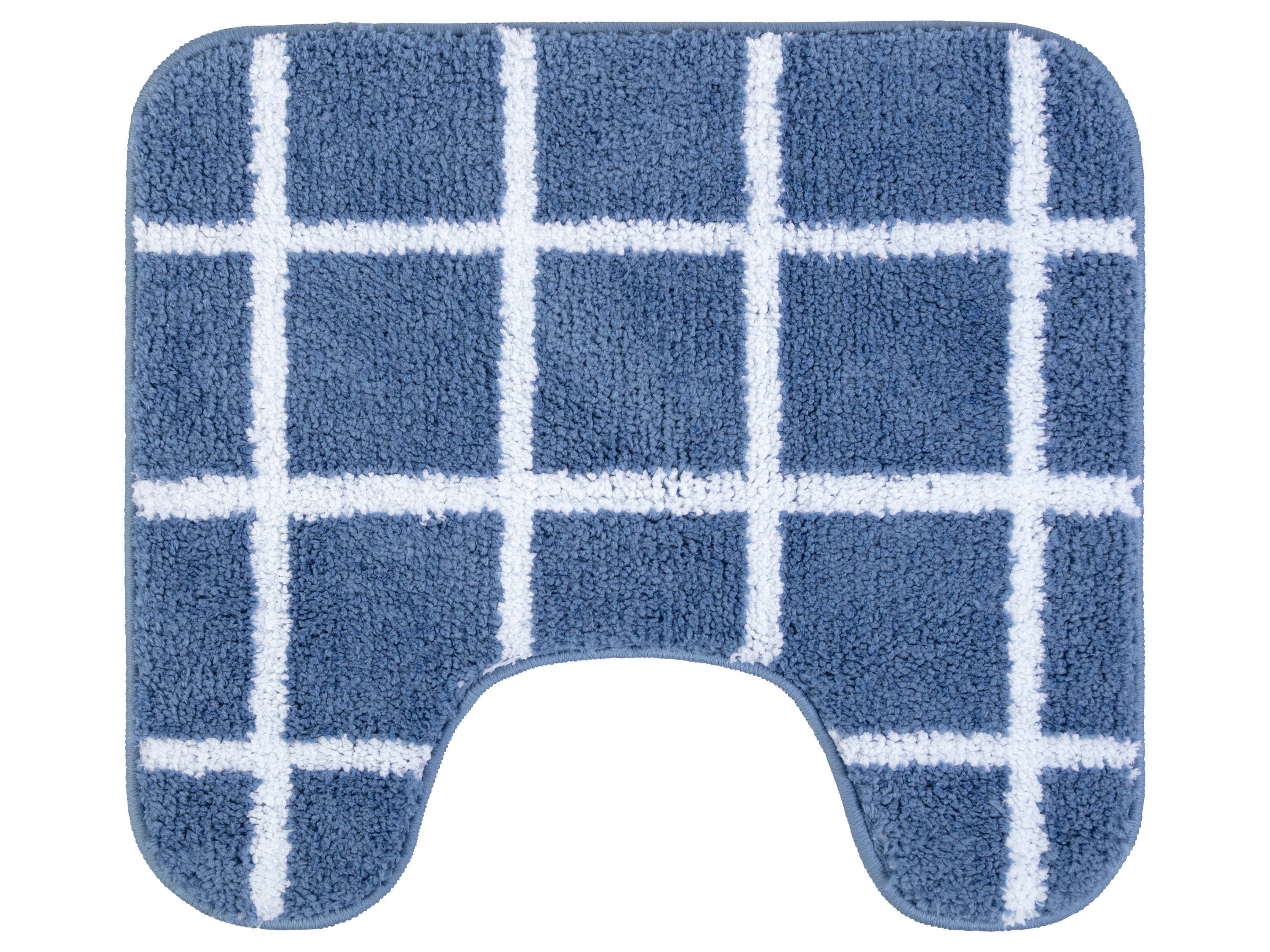 Thumbnail - LIVARNO home Badezimmergarnitur 2tlg. (Teppich/ mit WC-Ausschnitt, Blau/Weiß)