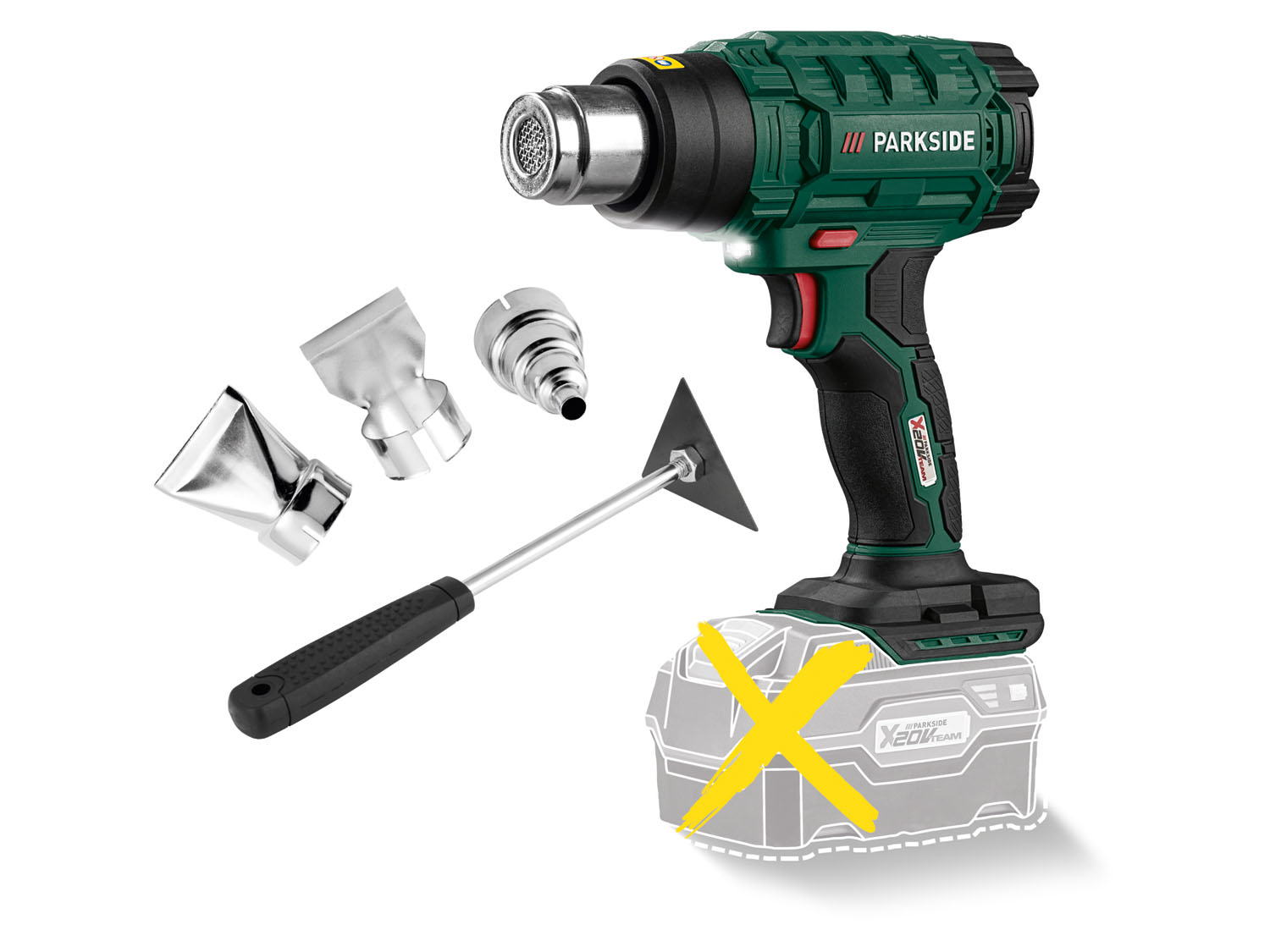 PARKSIDE® 20 V Akku-Heißluftgebläse »PHLGA 20-Li B1«, mit Aufsätzen, ohne Akku und Ladegerät | 04055334580861 PARKSIDE® 20 V Akku-Heißluftgebläse »PHLGA 20-Li B1«, mit Aufsätzen, ohne Akku und Ladegerät | 04055334580861