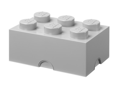 LEGO - Aufbewahrungsbox mit 6 Noppen, stapelbar (Medium Stone Grey)