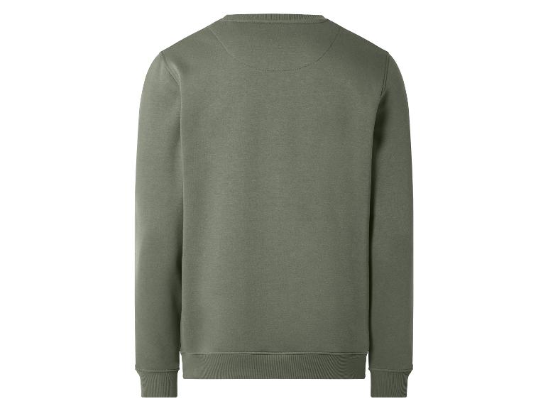 Grünes Rundhals-Sweatshirt mit gerippten Bündchen, Rückansicht