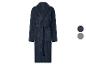 Dunkelblauer Mikrofaser-Bademantel mit Gürtel und Taschen