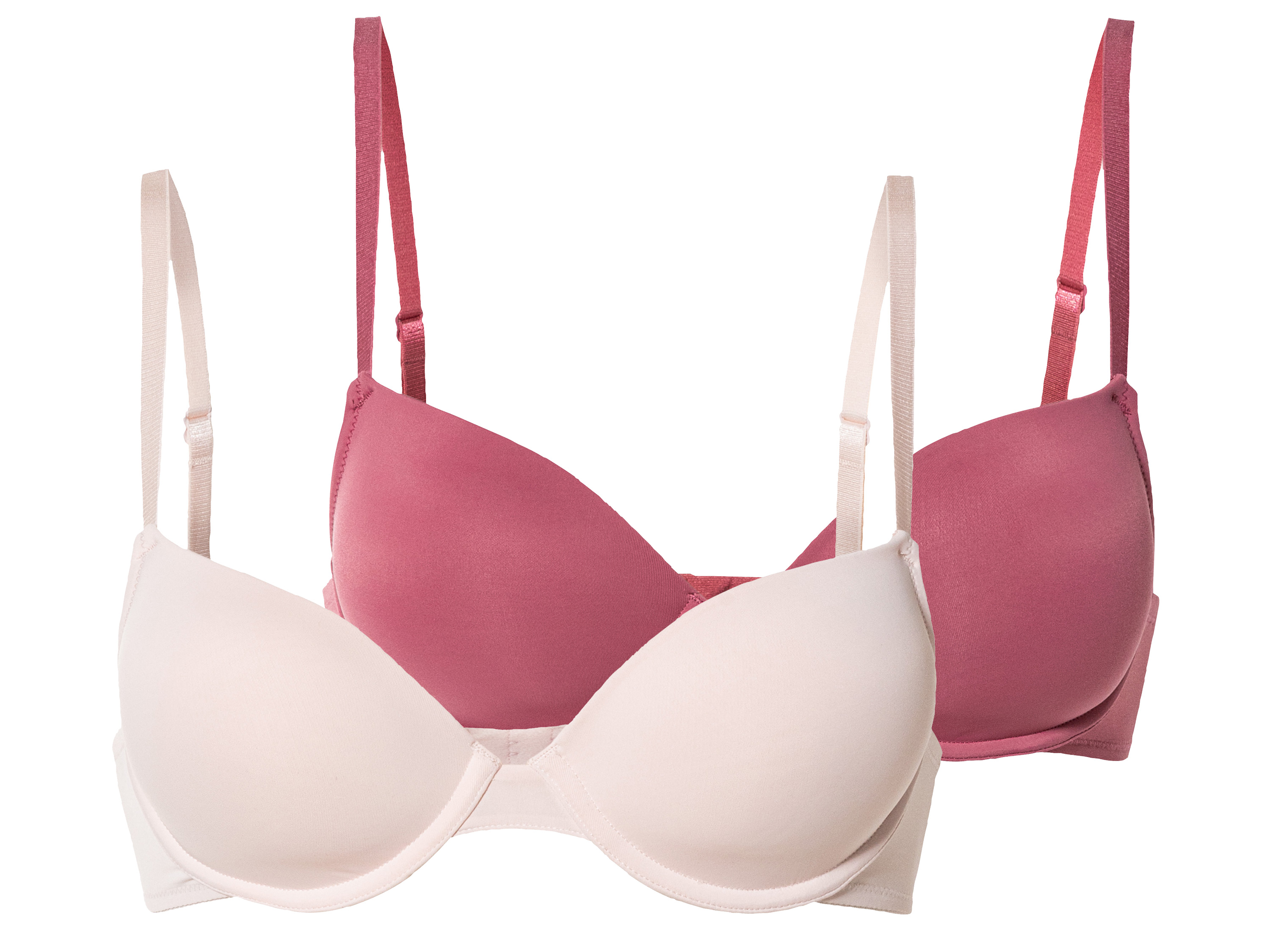 esmara® Damen Bügel BHs 2er Set (85C, rot/rosa) | 04335633077454