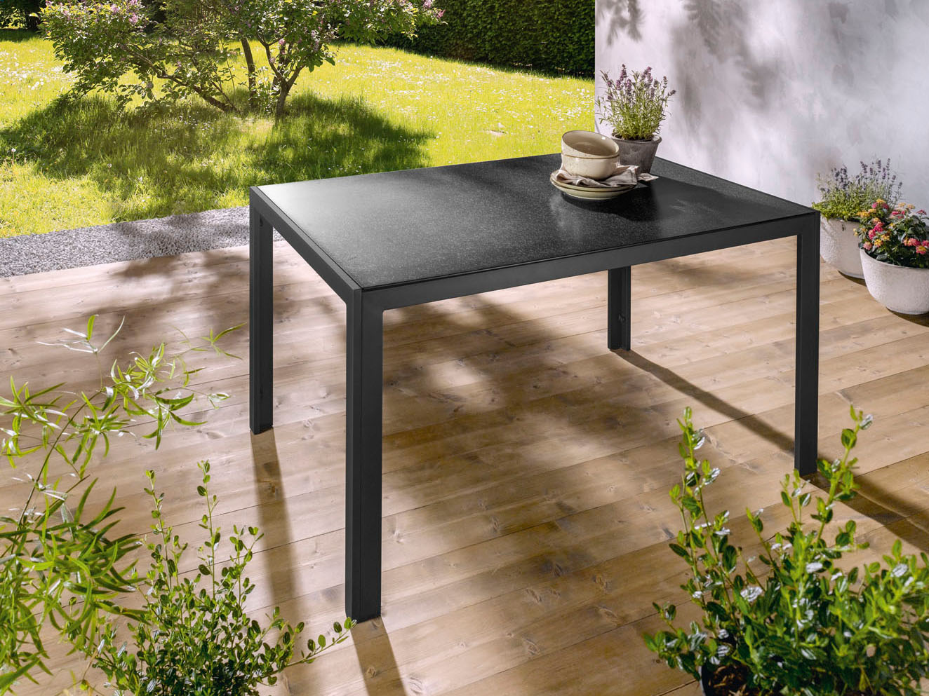 LIVARNO HOME Alu-Gartentisch »Houston«, mit Wendetischplatte, schwarz – Bild 2 von 4