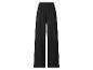 Schwarze weite Hose mit elastischem Bund und Krepp-Textur.