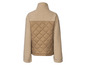 Eine beige Jacke mit Fleece-Futter und einem gesteppten Panel