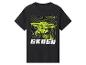 Schwarzes T-Shirt mit neongrüner Grogu-Grafik und dem Text „GROGU“