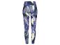 Blaue Leggings mit einem abstrakten Muster.
