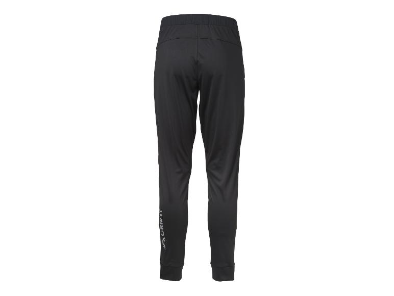 Schwarze Herren-Trainingshose mit Logo am linken Bein.