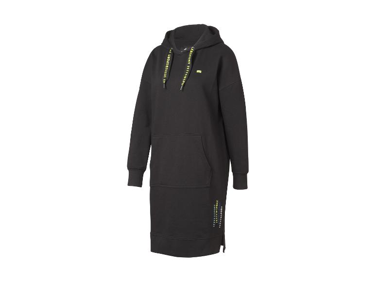 Schwarzes Hoodie-Kleid mit Kapuze und JetSet Sport Logo.