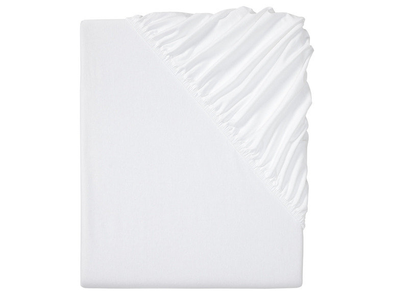 Ein weißes Spannbettlaken.