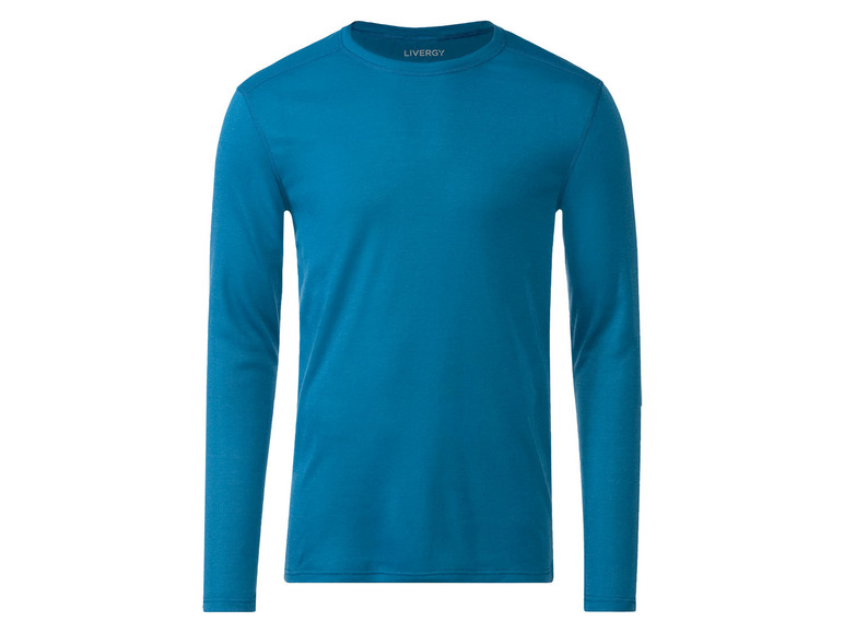 Ein blaues Langarmshirt von Livergy.