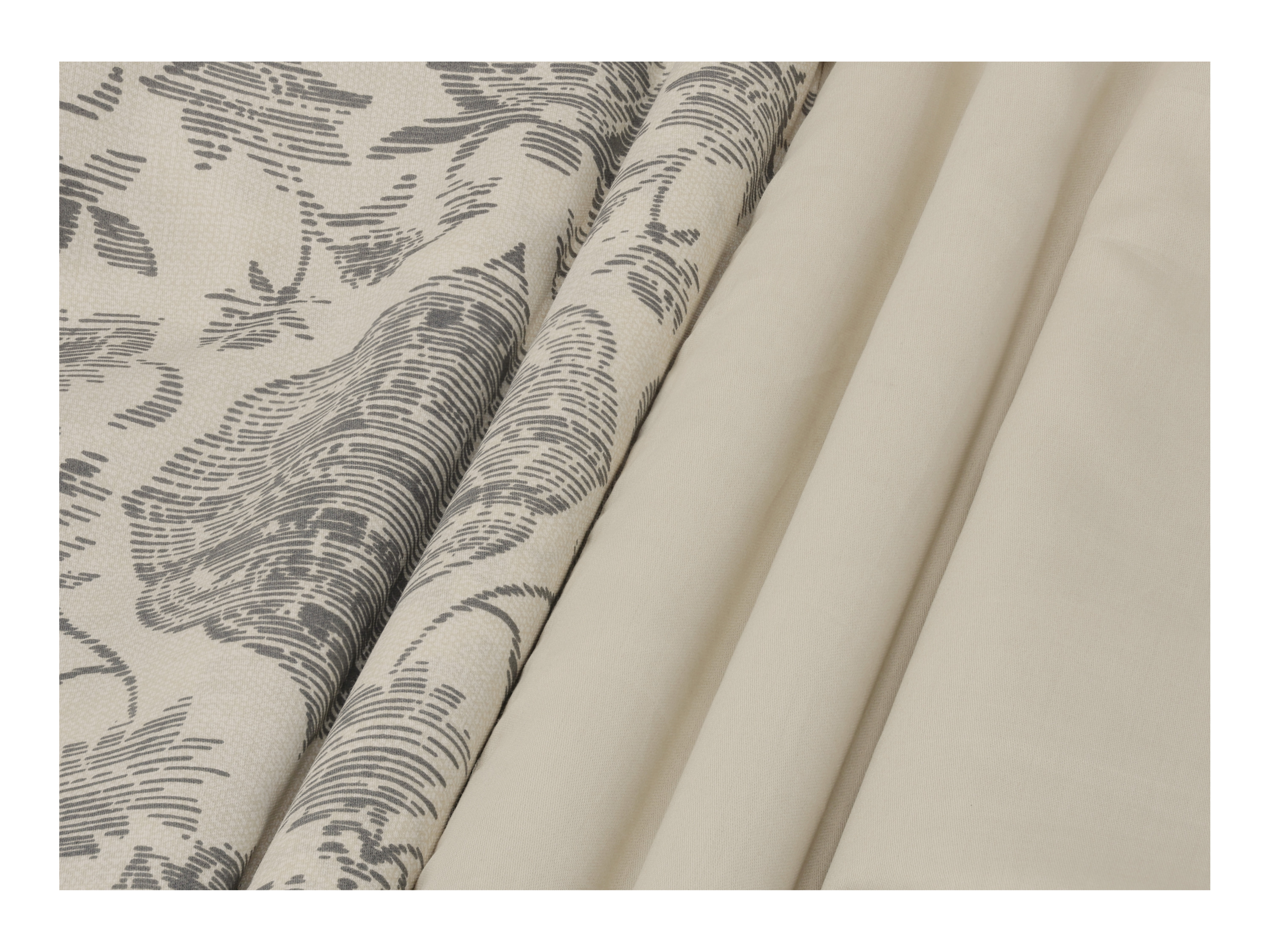 Thumbnail - LIVARNO® Satin-Wendebettwäsche, 135 x 200 cm (creme/grau)