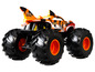 Ein orangefarbener Hot Wheels Monster Truck mit großen Reifen.