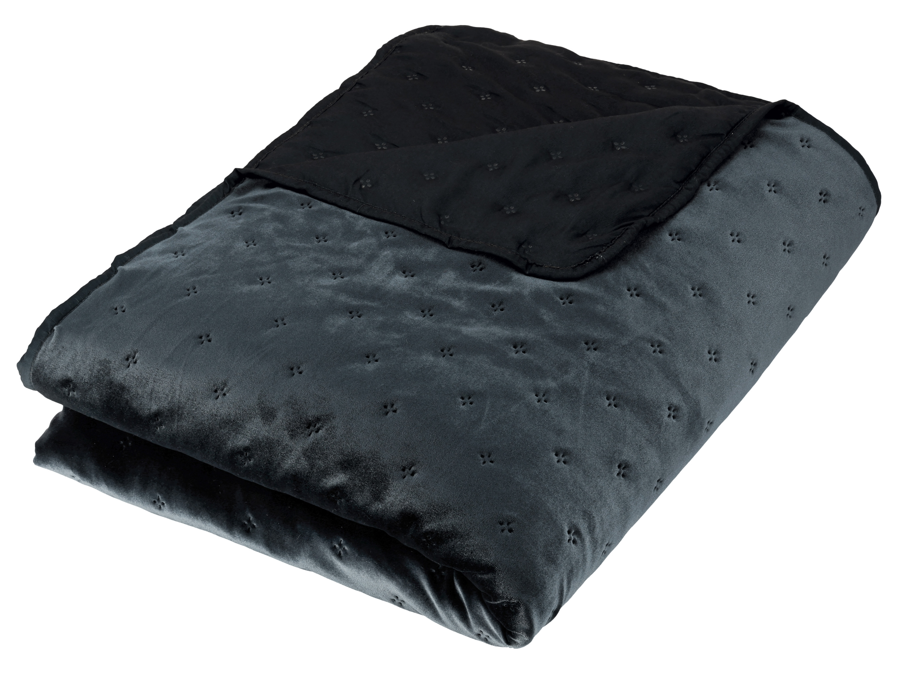 Thumbnail - LIVARNO® Velours-Tagesdecke, 200 x 240 cm (Grau)