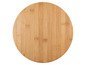 Ein rundes Schneidebrett aus Bambus.