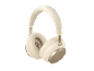 Cremefarbene kabellose Over-Ear-Kopfhörer mit goldenen Akzenten
