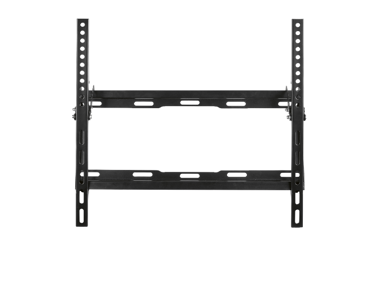 Schwarze Wandhalterung für Fernseher.