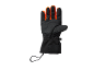 Schwarzer und oranger Winterhandschuh mit verstellbarem Handgelenkriemen und Handgelenkschlaufe