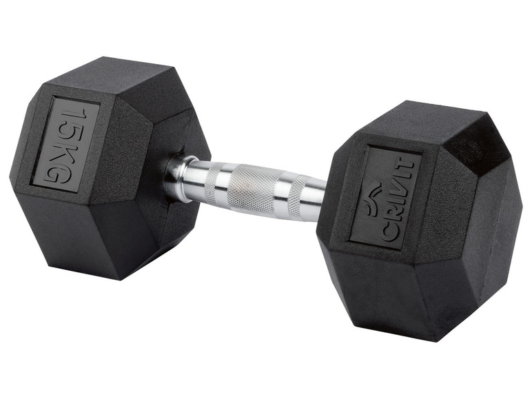 CRIVIT Hexagonhantel 15 kg | Hanteln & Gewichte