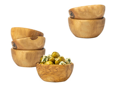 Soltako - 2er und 4er Set Antipasti-/Dippschälchen Olivenholz