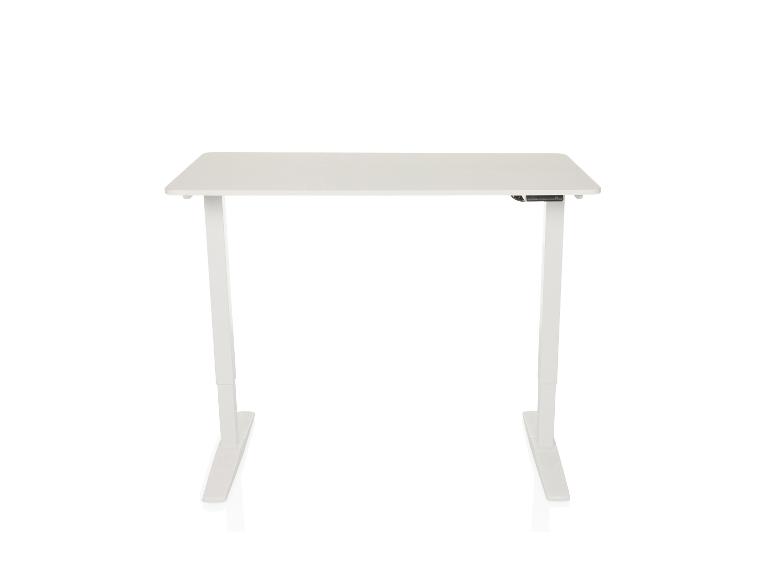 Weißer elektrisch höhenverstellbarer Schreibtisch