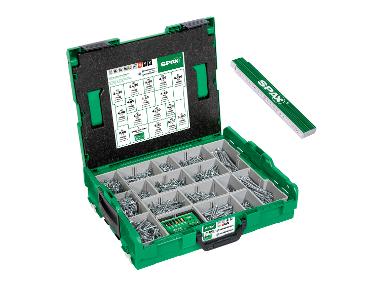 SPAX Schrauben-Set »L-BOXX WIROX«, Senkkopfschrauben, 16 Abmessungen, 2446 Stück, inkl. BITcheck und Zollstock