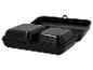 Offene schwarze Lunchbox mit zwei Innenfächern