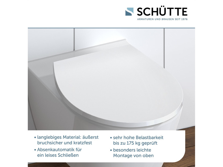 Schütte Duroplast WC Sitz Absenkautomatik Nachtlicht u. mit
