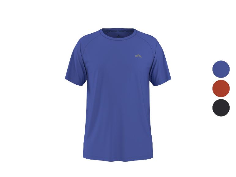 Blaues Kurzarm-Sportshirt mit Farboptionen: Blau, Rostrot, Schwarz.