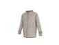 Beige Fleecejacke mit Reißverschluss und Stehkragen.
