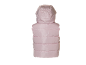 Rückansicht einer rosa Kinder-Steppweste mit Kapuze
