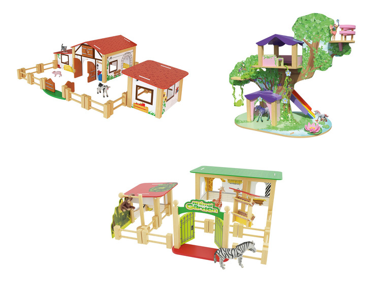 Gehe zu Vollbildansicht: Playtive Set Bauernhof / Feenbaum / Zoo, aus Holz - Bild 1