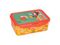 Eine Mickey Mouse Lunchbox mit rotem Deckel.