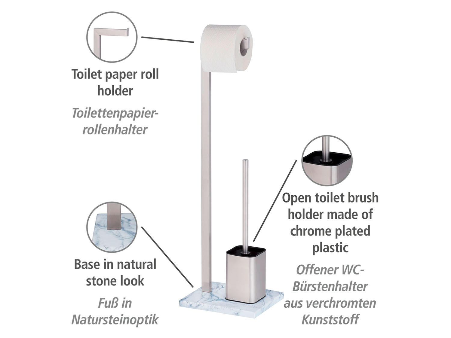 Wenko 2-in-1 WC-Garnitur »Aprilia«, in Naturstein-Opti…