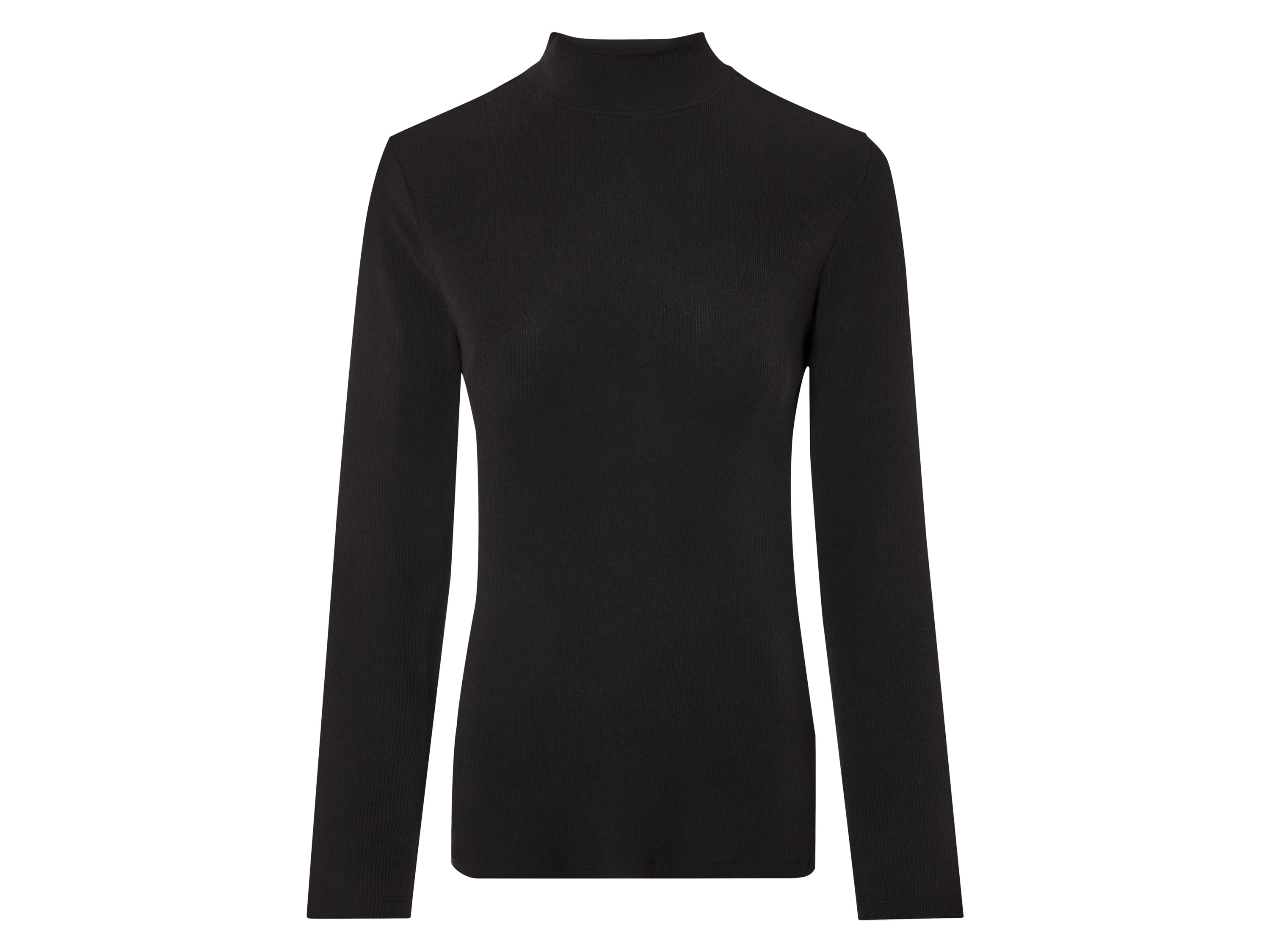 Thumbnail - esmara® Damen Langarmshirt Rollkragen (Schwarz/Grau, XS(32/34))