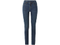 Dunkelblaue Damenjeans im klassischen Five-Pocket-Stil mit geradem Bein.