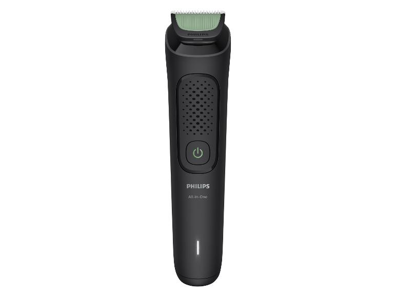Schwarzer Philips All-in-One Trimmer mit grünem Trimmerkopf
