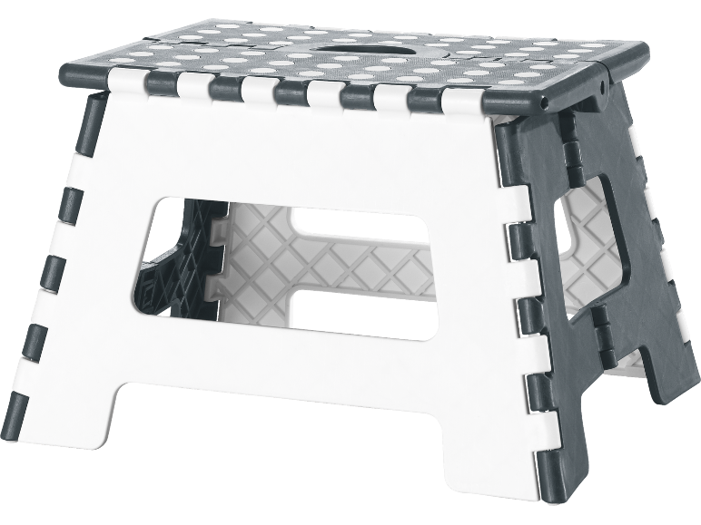 Klapphocker in Weiß und Grau