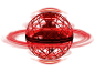 Roter fliegender Spinner-Ball mit leuchtenden Lichteffekten