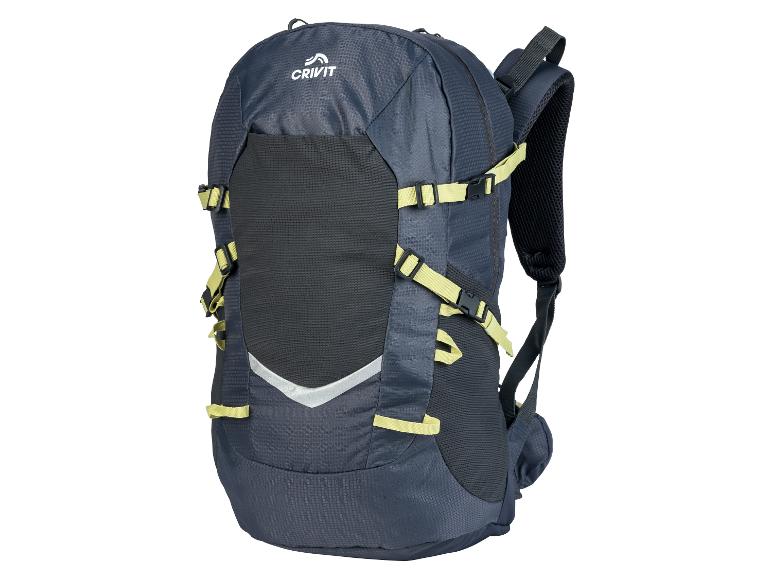 Crivit Wanderrucksack in Dunkelgrau mit hellgrünen Details.