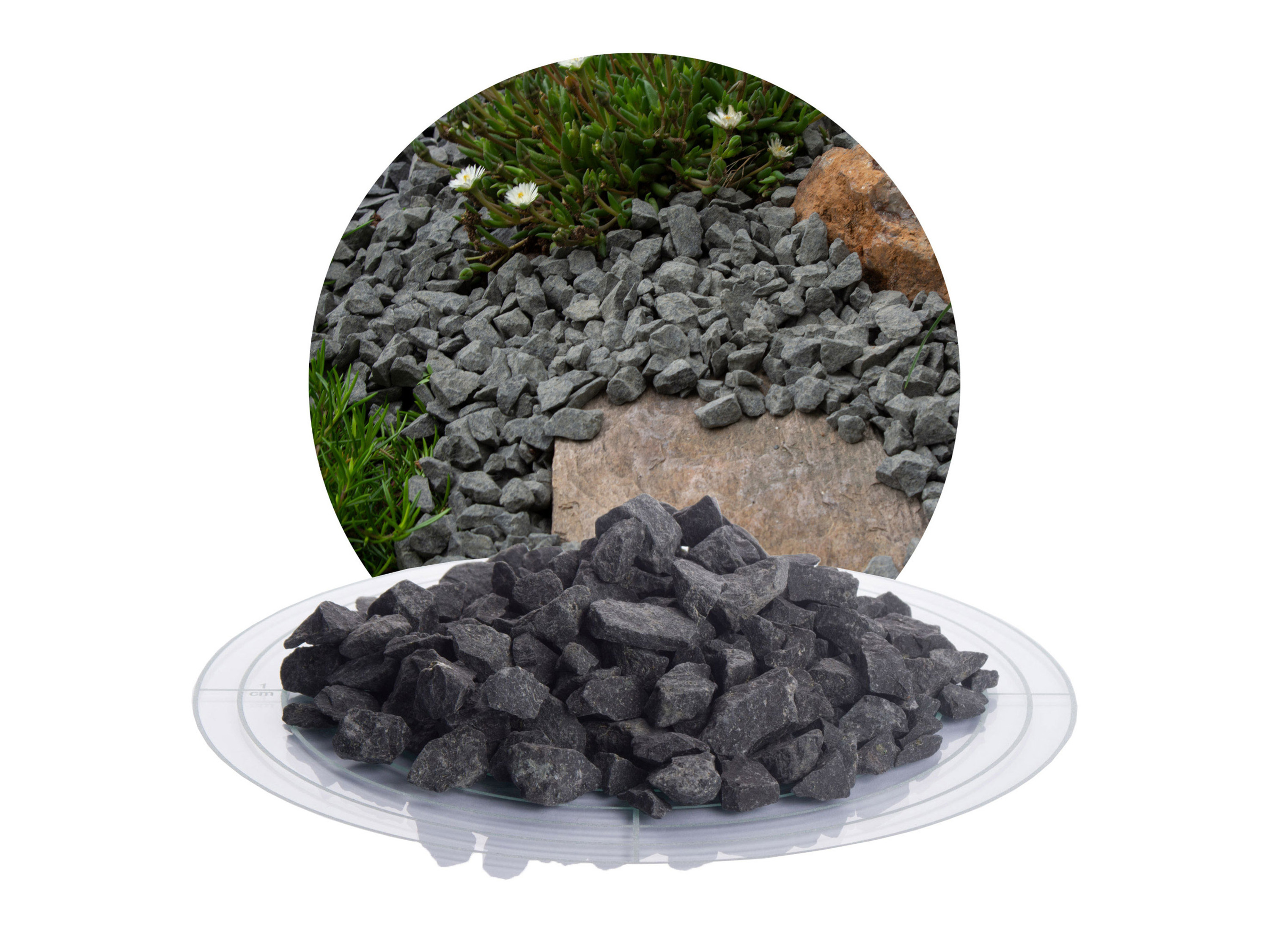 SCHICKER MINERAL Basalt Ziersplitt (8-16 mm, 25 kg, Anthrazit)