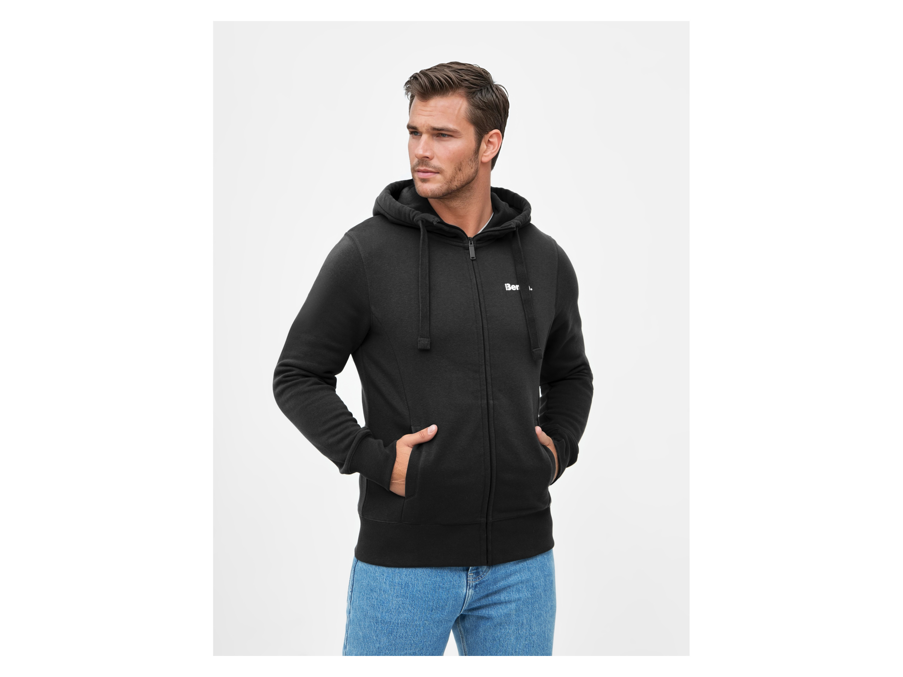 BENCH Herren Sweathoodie/Sweatjacke (schwarz (Sweatjacke), L) – Bild 2 von 4