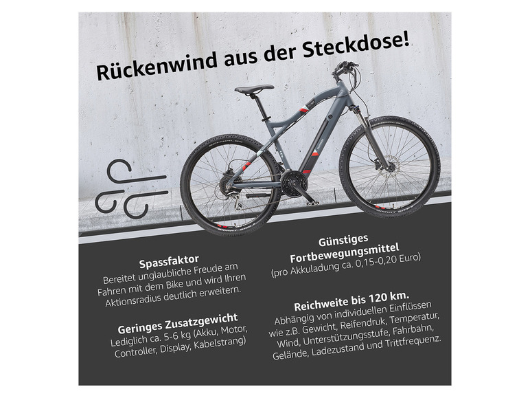 Gehe zu Vollbildansicht: TELEFUNKEN E-Bike Mountainbike »Aufsteiger M922«, MTB, 27,5 / 29 Zoll - Bild 9
